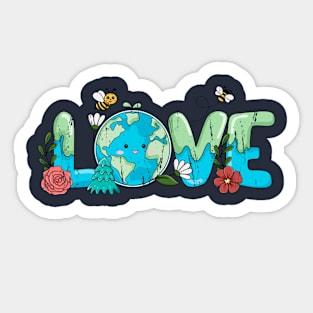 Love Earth Day Teacher Kids Environment - Save The Planet Sticker